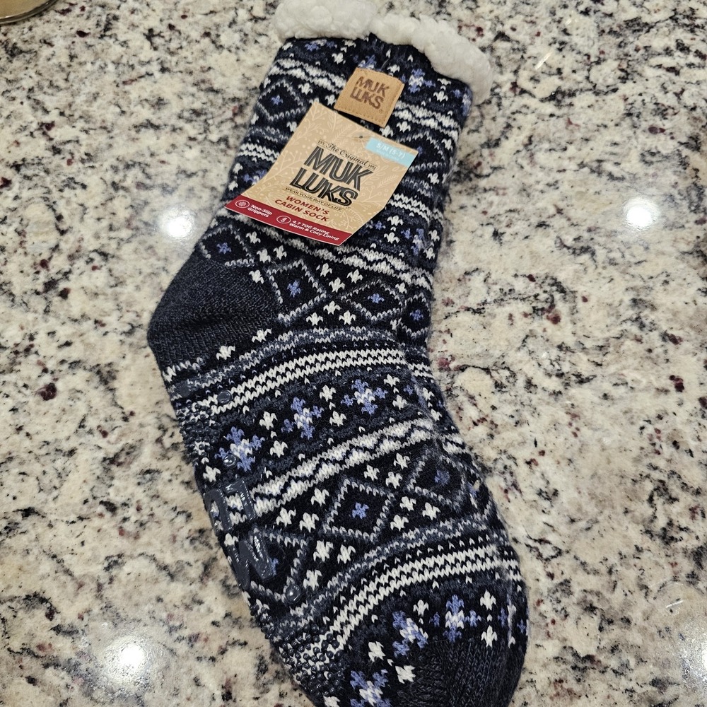 Muk Luks Womens Cabin Sock 5-7 Mediums